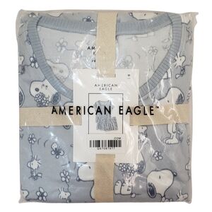 AMERICAN EAGLE Women's Snoopy Peanuts Plush Baby Tee PJ Set NWT